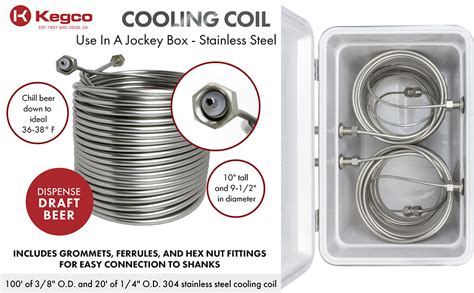 jockey box stainless steel beer cooling coil|Kegco Beverage Factory JBC.